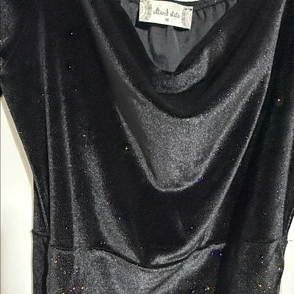 Altar'd State Shimmering Black Long Sleeve Dress - Picture 3 of 4